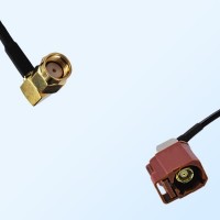 Fakra F 8011 Brown Female R/A - RP SMA Male R/A Cable Assemblies