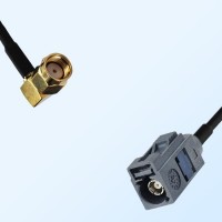 Fakra G 7031 Grey Female - RP SMA Male R/A Coaxial Cable Assemblies