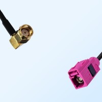Fakra H 4003 Violet Female - RP SMA Male R/A Coaxial Cable Assemblies