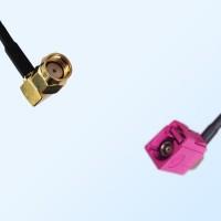 Fakra H 4003 Violet Female R/A - RP SMA Male R/A Cable Assemblies