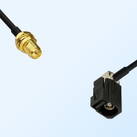 Fakra A 9005 Black Female R/A RP SMA Bulkhead Female Cable Assemblies