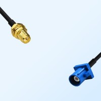 Fakra C 5005 Blue Male - RP SMA Bulkhead Female Cable Assemblies