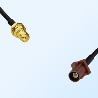 Fakra F 8011 Brown Male - RP SMA Bulkhead Female Cable Assemblies