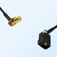 Fakra A 9005 Black Female R/A RP SMA Bulkhead Female R/A Cable