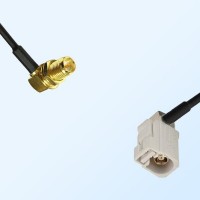 Fakra B 9001 White Female R/A RP SMA Bulkhead Female R/A Cable