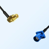 Fakra C 5005 Blue Male - RP SMA Bulkhead Female R/A Cable Assemblies