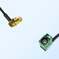 Fakra E 6002 Green Female R/A RP SMA Bulkhead Female R/A Cable