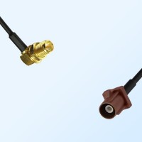 Fakra F 8011 Brown Male - RP SMA Bulkhead Female R/A Cable Assemblies