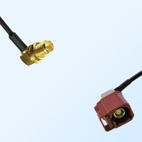 Fakra F 8011 Brown Female R/A RP SMA Bulkhead Female R/A Cable