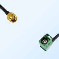 Fakra E 6002 Green Female R/A - SMA Male Coaxial Cable Assemblies