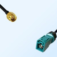 Fakra Z 5021 Water Blue Female Waterproof to SMA Male Cable Assemblies