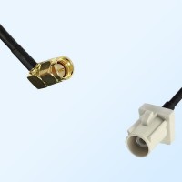 Fakra B 9001 White Male - SMA Male R/A Coaxial Cable Assemblies