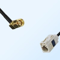 Fakra B 9001 White Female - SMA Male R/A Coaxial Cable Assemblies