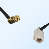 Fakra B 9001 White Female R/A - SMA Male R/A Coaxial Cable Assemblies
