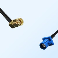 Fakra C 5005 Blue Male - SMA Male Right Angle Coaxial Cable Assemblies