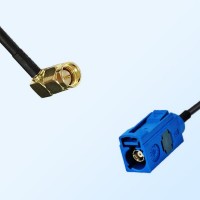 Fakra C 5005 Blue Female - SMA Male R/A Coaxial Cable Assemblies