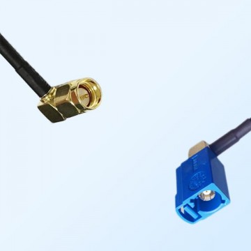 Fakra C 5005 Blue Female R/A - SMA Male R/A Coaxial Cable Assemblies