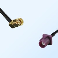 Fakra D 4004 Bordeaux Male - SMA Male R/A Coaxial Cable Assemblies