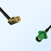 Fakra E 6002 Green Male - SMA Male R/A Coaxial Cable Assemblies