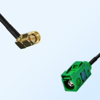 Fakra E 6002 Green Female - SMA Male R/A Coaxial Cable Assemblies
