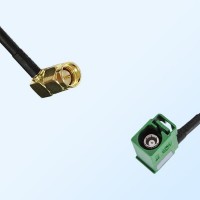 Fakra E 6002 Green Female R/A - SMA Male R/A Coaxial Cable Assemblies