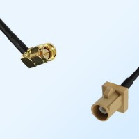 Fakra I 1001 Beige Male - SMA Male R/A Coaxial Cable Assemblies