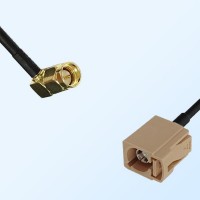 Fakra I 1001 Beige Female - SMA Male R/A Coaxial Cable Assemblies