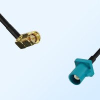 Fakra Z 5021 Water Blue Male - SMA Male R/A Coaxial Cable Assemblies
