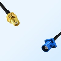 Fakra C 5005 Blue Male - SMA Bulkhead Female Coaxial Cable Assemblies