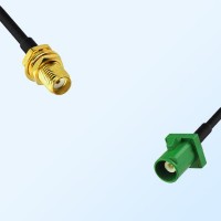 Fakra E 6002 Green Male - SMA Bulkhead Female Coaxial Cable Assemblies