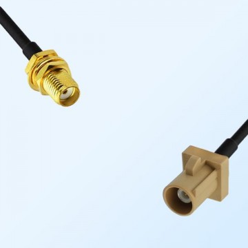 Fakra I 1001 Beige Male - SMA Bulkhead Female Coaxial Cable Assemblies