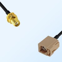 Fakra I 1001 Beige Female - SMA Bulkhead Female Cable Assemblies