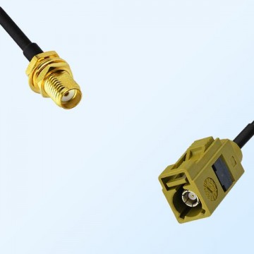 Fakra K 1027 Curry Female - SMA Bulkhead Female Cable Assemblies