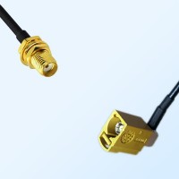 Fakra K 1027 Curry Female R/A - SMA Bulkhead Female Cable Assemblies