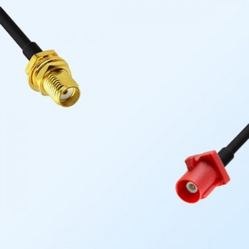 Fakra L 3002 Carmin Red Male - SMA Bulkhead Female Cable Assemblies