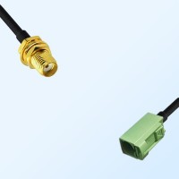 Fakra N 6019 Pastel Green Female SMA Bulkhead Female Cable Assemblies