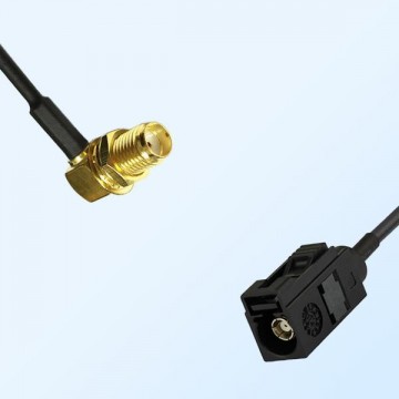 Fakra A 9005 Black Female - SMA Bulkhead Female R/A Cable Assemblies