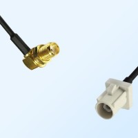 Fakra B 9001 White Male - SMA Bulkhead Female R/A Cable Assemblies