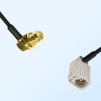 Fakra B 9001 White Female R/A SMA Bulkhead Female R/A Cable Assemblies