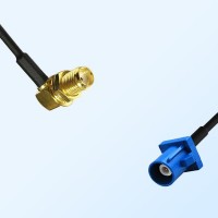 Fakra C 5005 Blue Male - SMA Bulkhead Female R/A Cable Assemblies