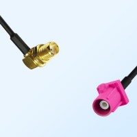 Fakra H 4003 Violet Male - SMA Bulkhead Female R/A Cable Assemblies