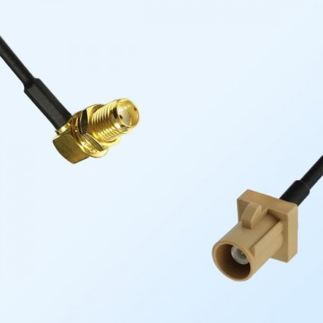 Fakra I 1001 Beige Male - SMA Bulkhead Female R/A Cable Assemblies