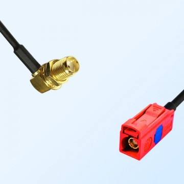 Fakra L 3002 Carmin Red Female SMA Bulkhead Female R/A Cable Assembly