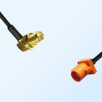 Fakra M 2003 Pastel Orange Male SMA Bulkhead Female R/A Cable Assembly