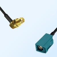 Fakra Z Water Blue Female SMA Bulkhead Female R/A Cable Assemblies