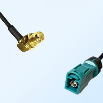 Fakra Z Female Waterproof to SMA Bulkhead Female Right Angle Cable
