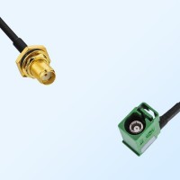 SMA O-Ring Bulkhead Female Fakra E 6002 Green Female R/A Cable
