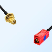 SMA O-Ring Bulkhead Female Fakra L 3002 Carmin Red Female Cable