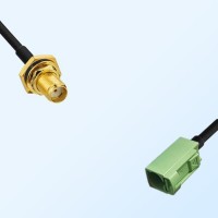 SMA O-Ring Bulkhead Female Fakra N 6019 Pastel Green Female Cable