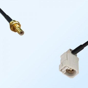 Fakra B 9001 White Female R/A - SMB Bulkhead Male Cable Assemblies